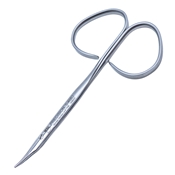 Stevens Curved Tenotomy Scissors, Ribbon Style Ring Handle, Polished Finish On Curved Blades, Heavy Model, Blunt Tips, 19mm Mid Screw To Tip, And Overall Length Of 3 3/4" (98mm)  